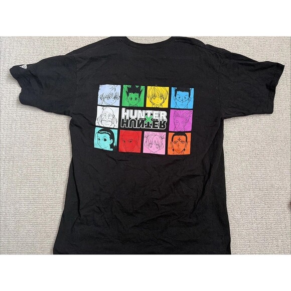 Rare Hypland x Hunter x Hunter Mens T-Shirt Black Size L chrollo gon killua - Picture 1 of 7